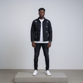 Black Ripped Denim Jacket – Front Model