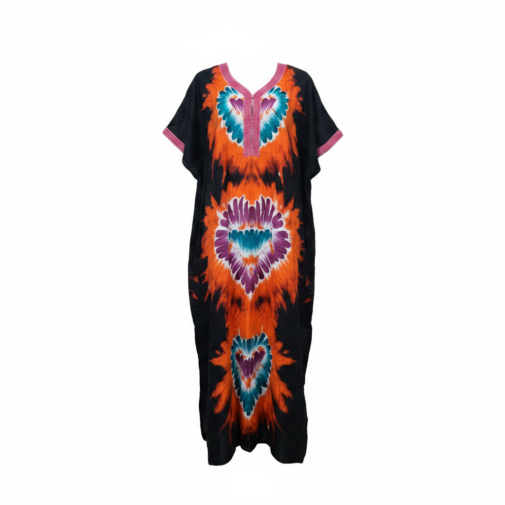 Ghost mannequin – Bose Ventures Black Orange Tie-Dye Heart Medallion Boubou