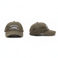 Olive khaki green Excellence Welldone embroidered dad cap – ghost mannequin front and side view
