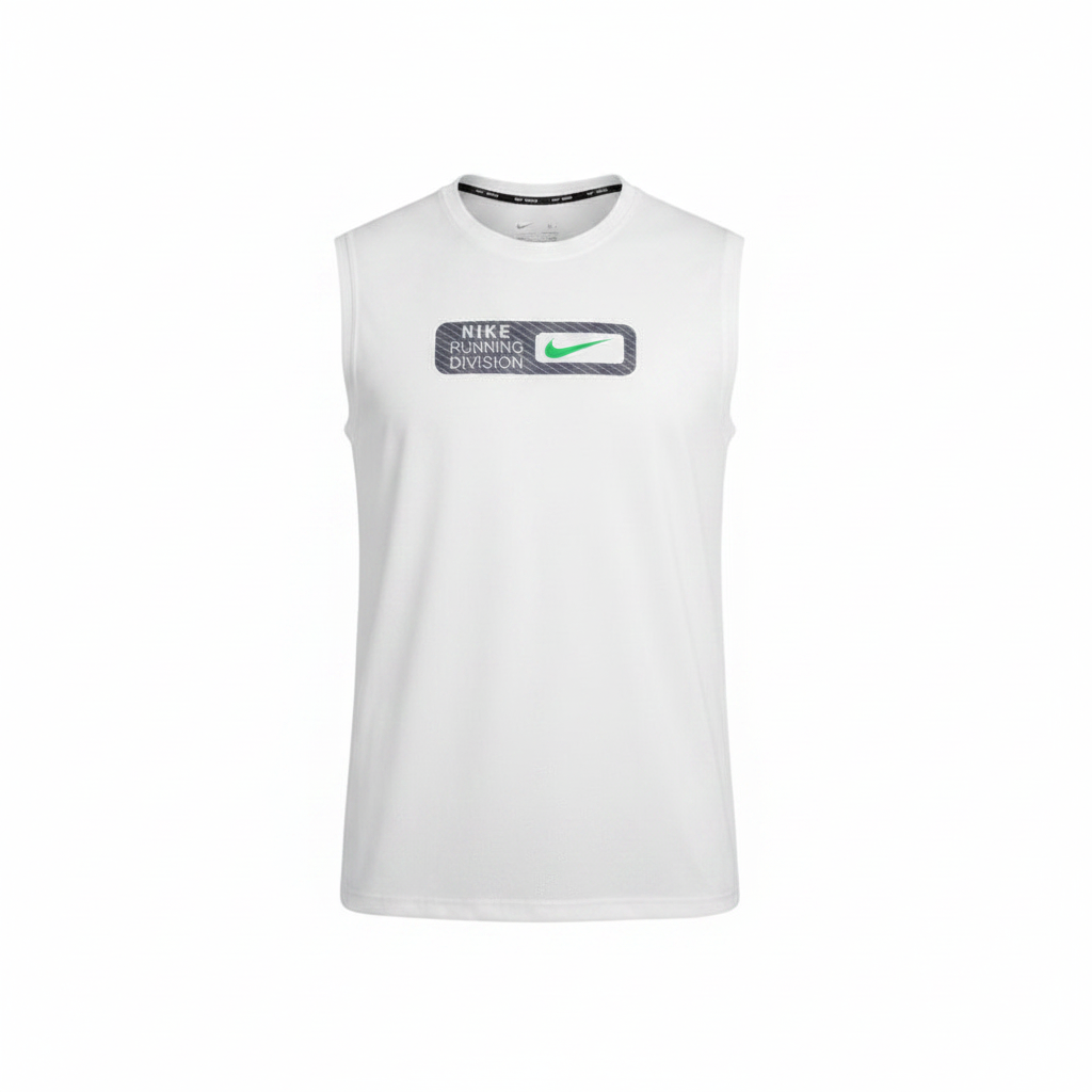 Nike Running Division white sleeveless sport vest ghost mannequin view
