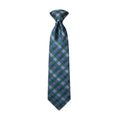 Men's Green and Navy Blue Diagonal Stripe Plaid Woven Necktie