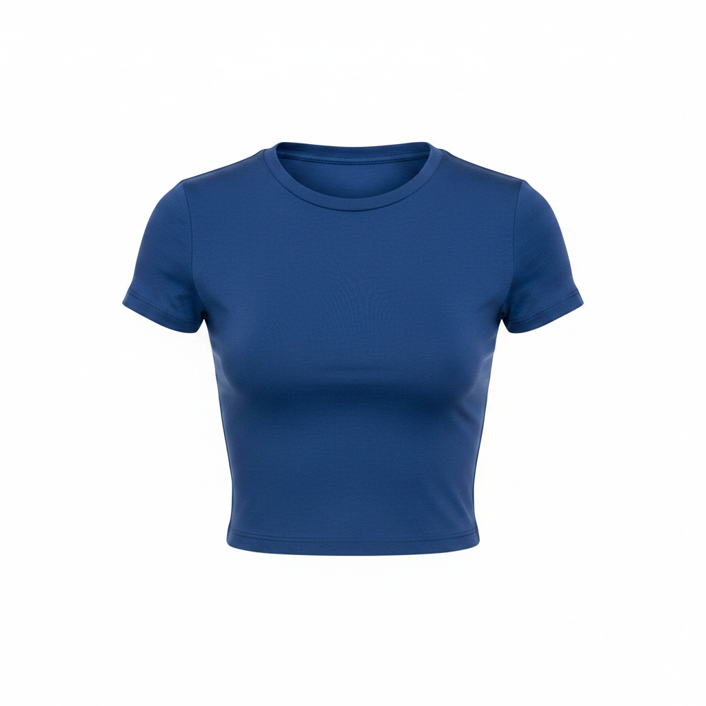 Women's Fitted Crop Top – Ghost Mannequin Blue