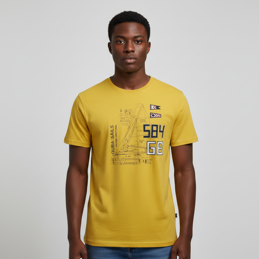 584 GB Nautical Graphic Tee – Model Front View