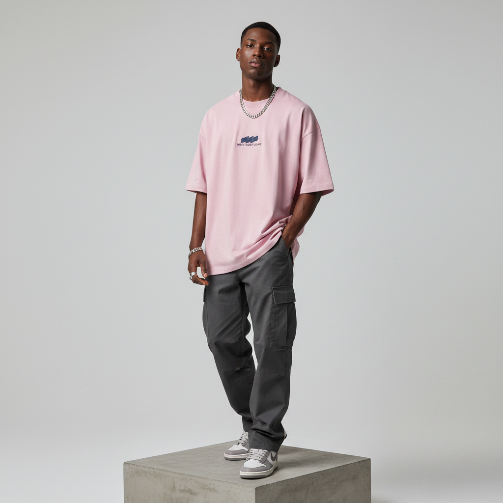 Pink Make Today Count Oversized Tee - Model Front
