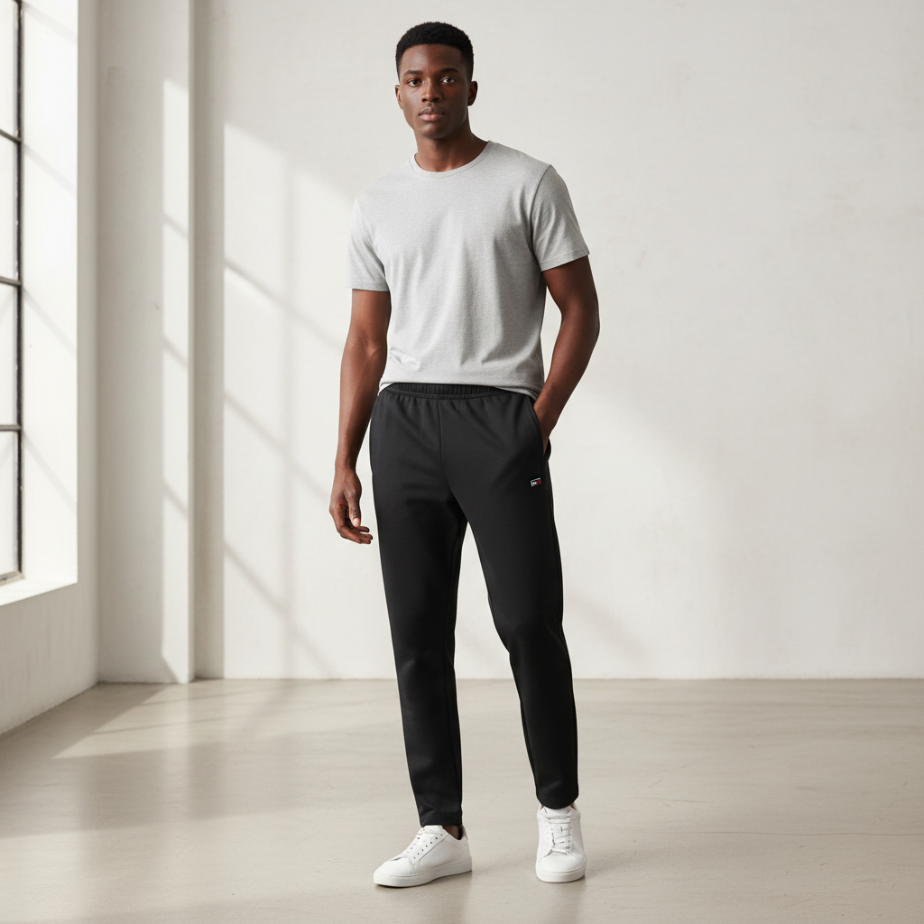 Black Athletic Jogger Trouser – Model Shot
