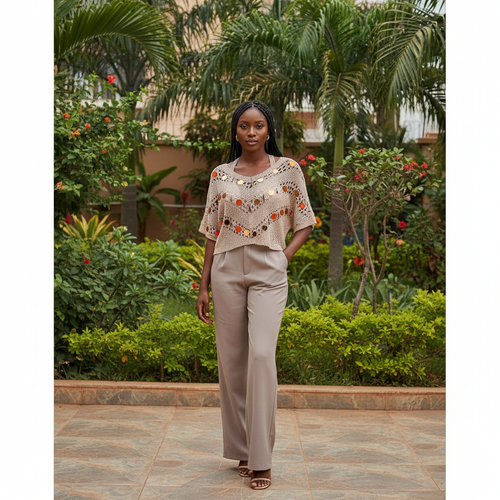 Model Shot – Mirror Crochet Lace Top
