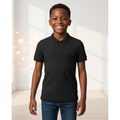Nigerian boy model wearing Kids Black Polo Shirt