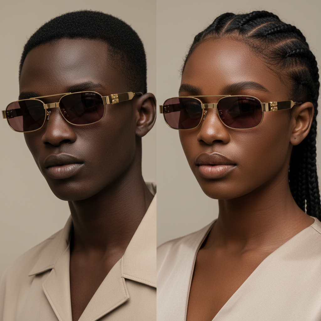 Double Bridge Aviator Sunglasses – Unisex Model Shot
