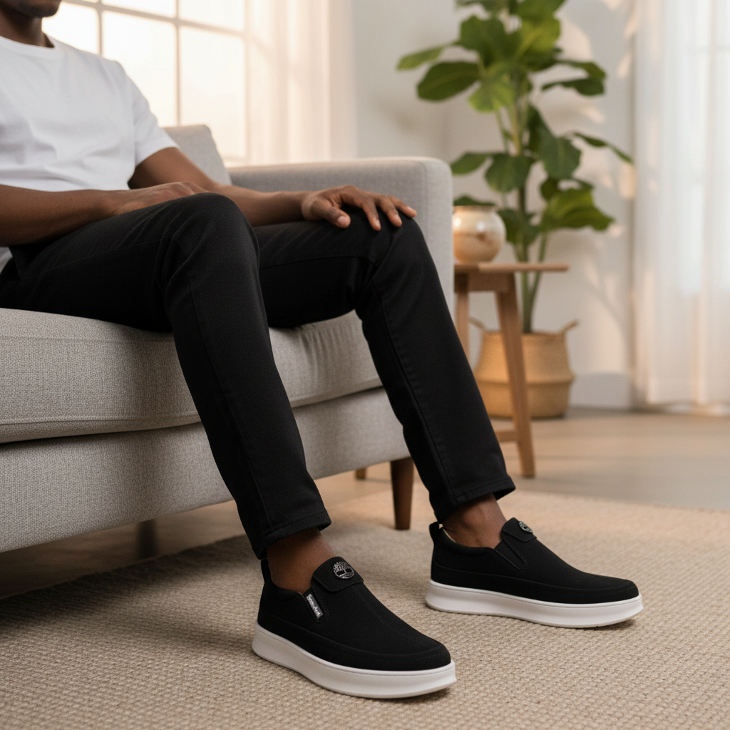 Timberland Black Suede Slip-On Sneaker - Model Shot