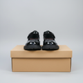 Girls' Black Patent Single Strap Mary Jane School Shoe - Realistic Carton Box Shot