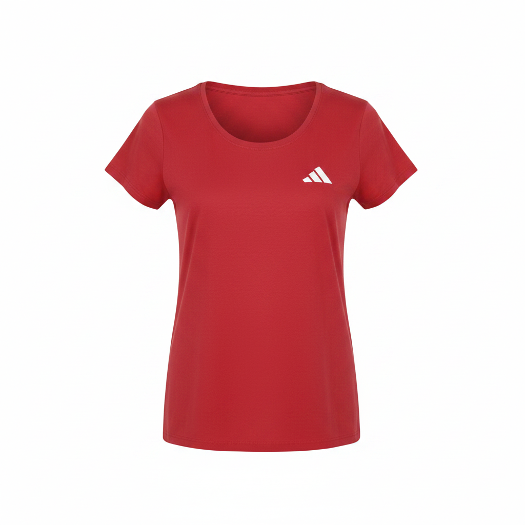 Adidas Red Three-Stripe Scoop Neck Tee – Ghost Mannequin