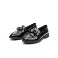Layinka Store Black Croc Patent Bow Loafers – Catalog Shot
