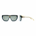 Oversized Shield Sunglasses – Ghost Mannequin Front and Side View