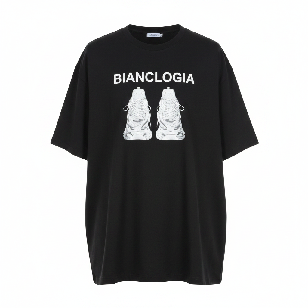 Black Sneaker Graphic Oversized Tee – Ghost Mannequin