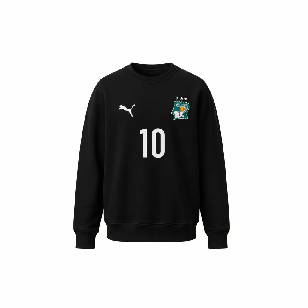 Côte d'Ivoire #10 Black Crew-Neck Sweatshirt – Ghost Mannequin