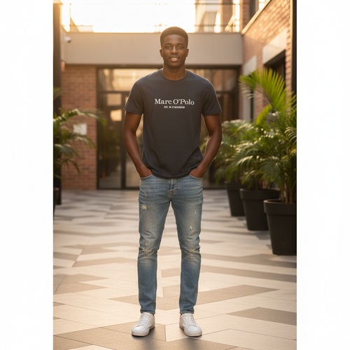 Marc O'Polo Est. Tee Dark Grey – Front Model View