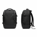 Ghost mannequin style leather backpack catalog shot, front and side view
