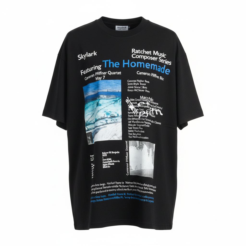 Unisex black editorial all-over print graphic tee – ghost mannequin front view