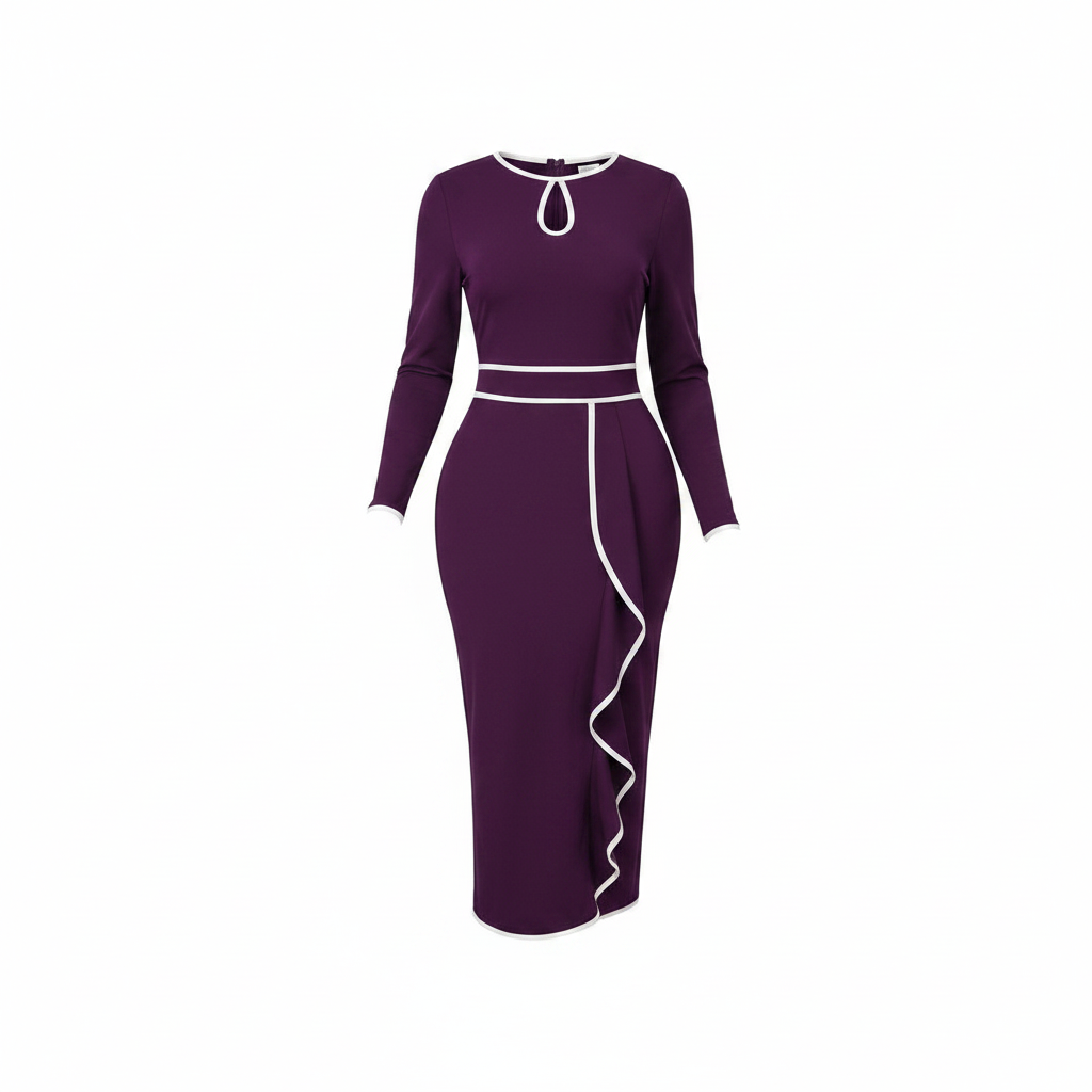 Purple Women's Gown with White Trim – Ghost Mannequin