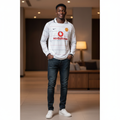 White Retro Long Sleeve Away Jersey – Model Shot