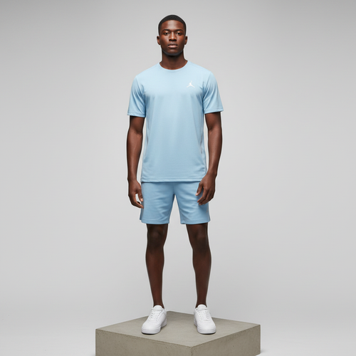 Sky Blue Reflective Vent Athletic T-Shirt - Model Shot