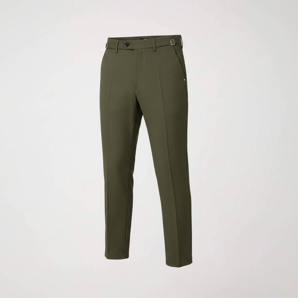 Chukmore Olive Slim Formal Trousers - Ghost Mannequin