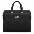 Black Grained Leather Executive Laptop Briefcase – Catalog Shot