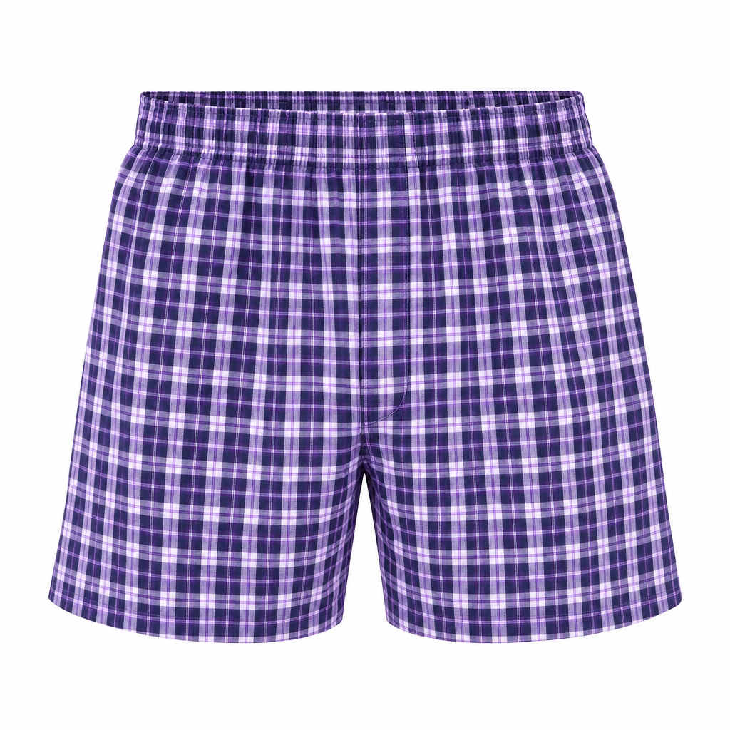 Purple Navy Plaid Men's Woven Boxer Shorts – Ghost Mannequin