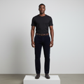 Navy Blue Corduroy Trousers – Model Front