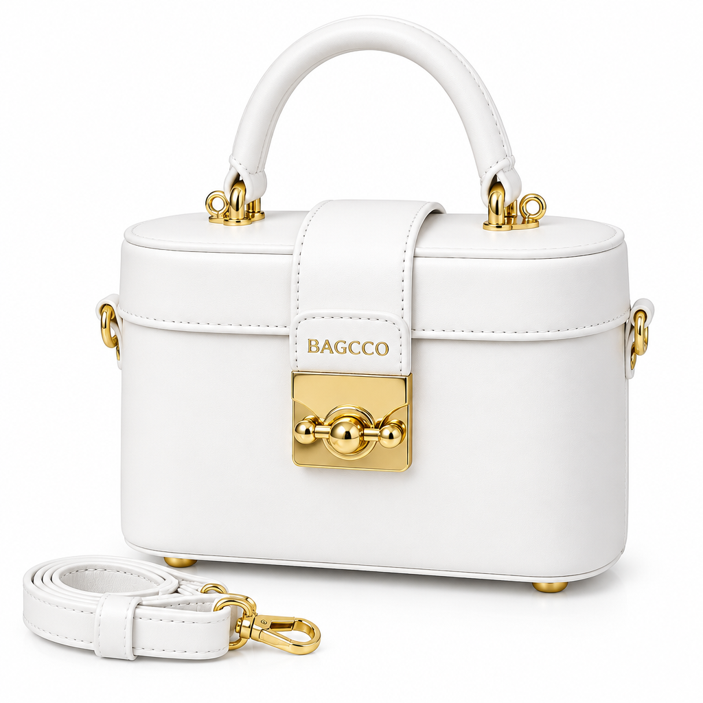 White Smooth Leather Mini Box Vanity Bag – Ghost Mannequin
