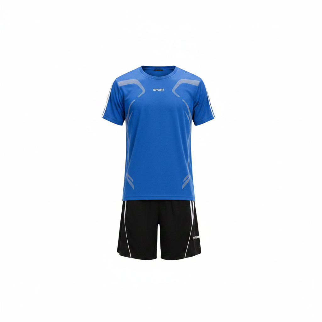 Blue Graphic Sports Set - Ghost Mannequin Front