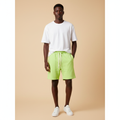 Comfort Luxury Neon Lime Plain Drawstring Sweat Shorts - Model Shot