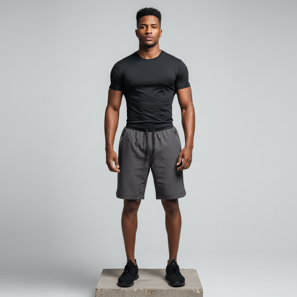 Charcoal Woven Training Shorts - Model Shot