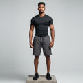 Charcoal Woven Training Shorts - Model Shot