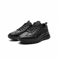 Men's all-black croc-embossed chunky sneakers ghost mannequin view