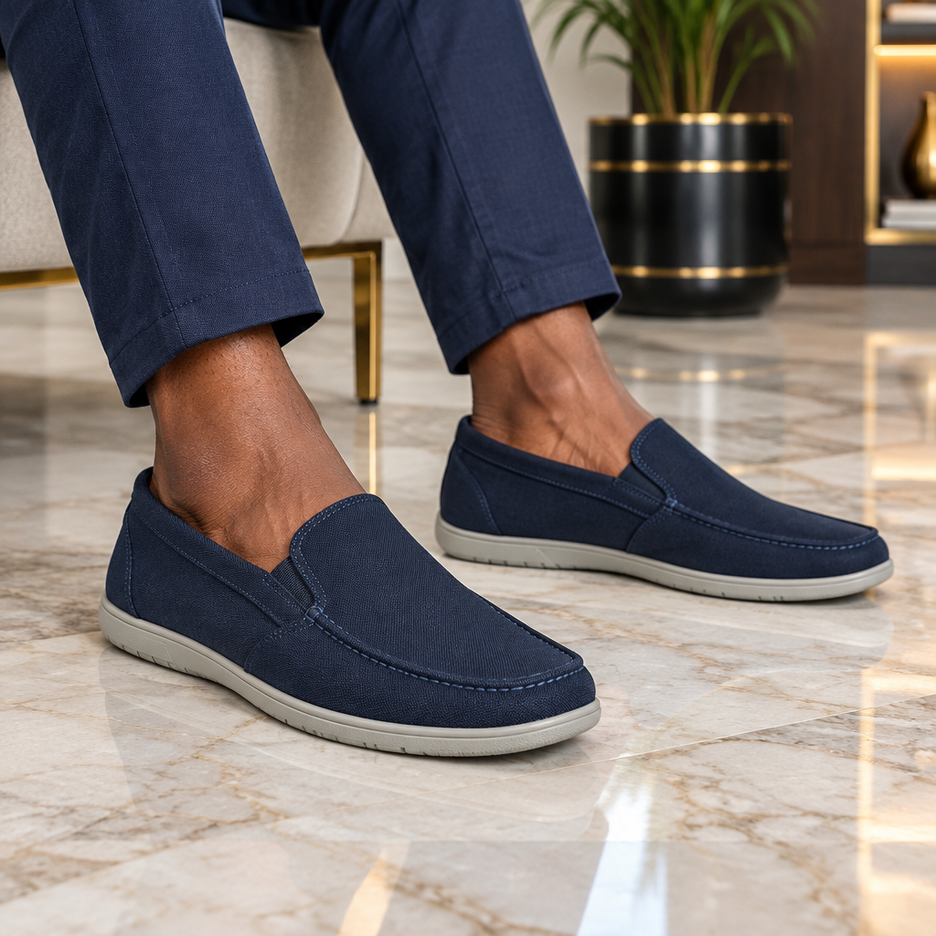 Navy Slip-On Loafer Sneaker – Model Shot