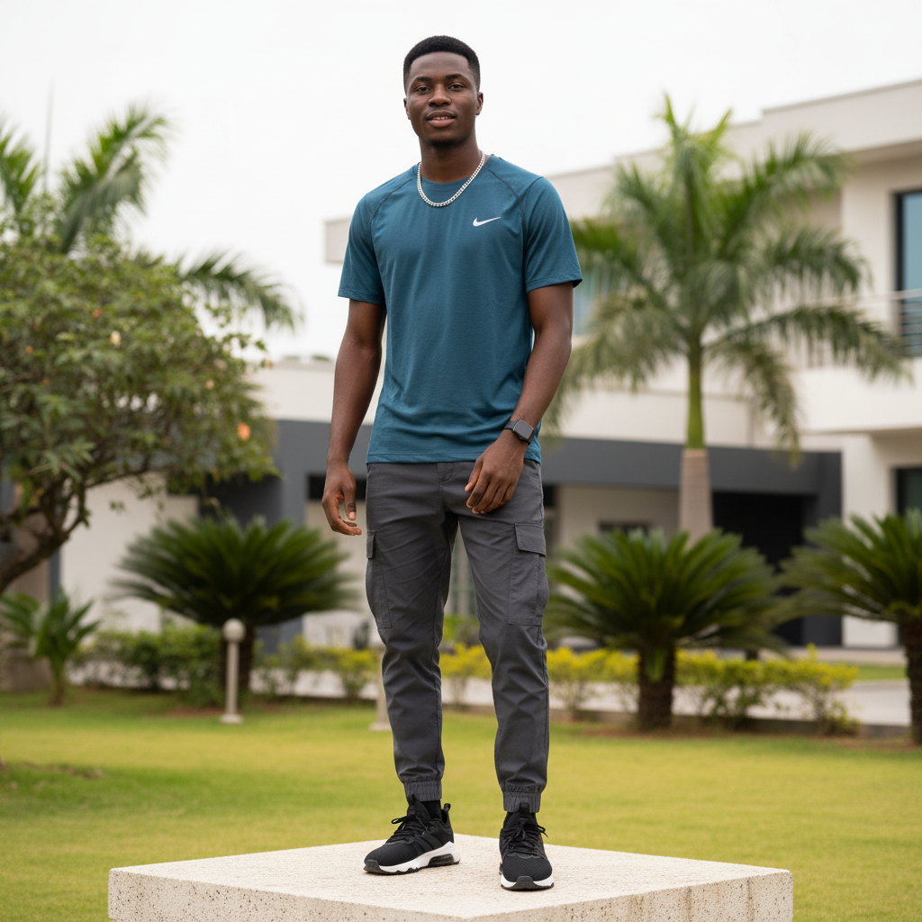 Men's Dark Teal Petrol Blue Short-Sleeve Athletic Performance T-Shirt – Nigerian Male Model
