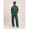 Teal Panel Polo Set – Female Model Shot