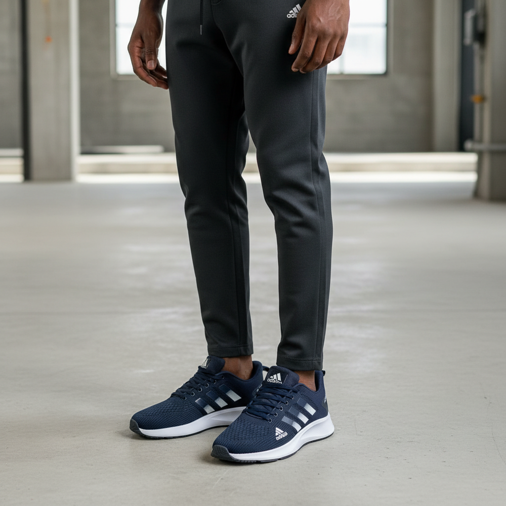 Adidas Navy Blue Running Sneaker - Model Shot