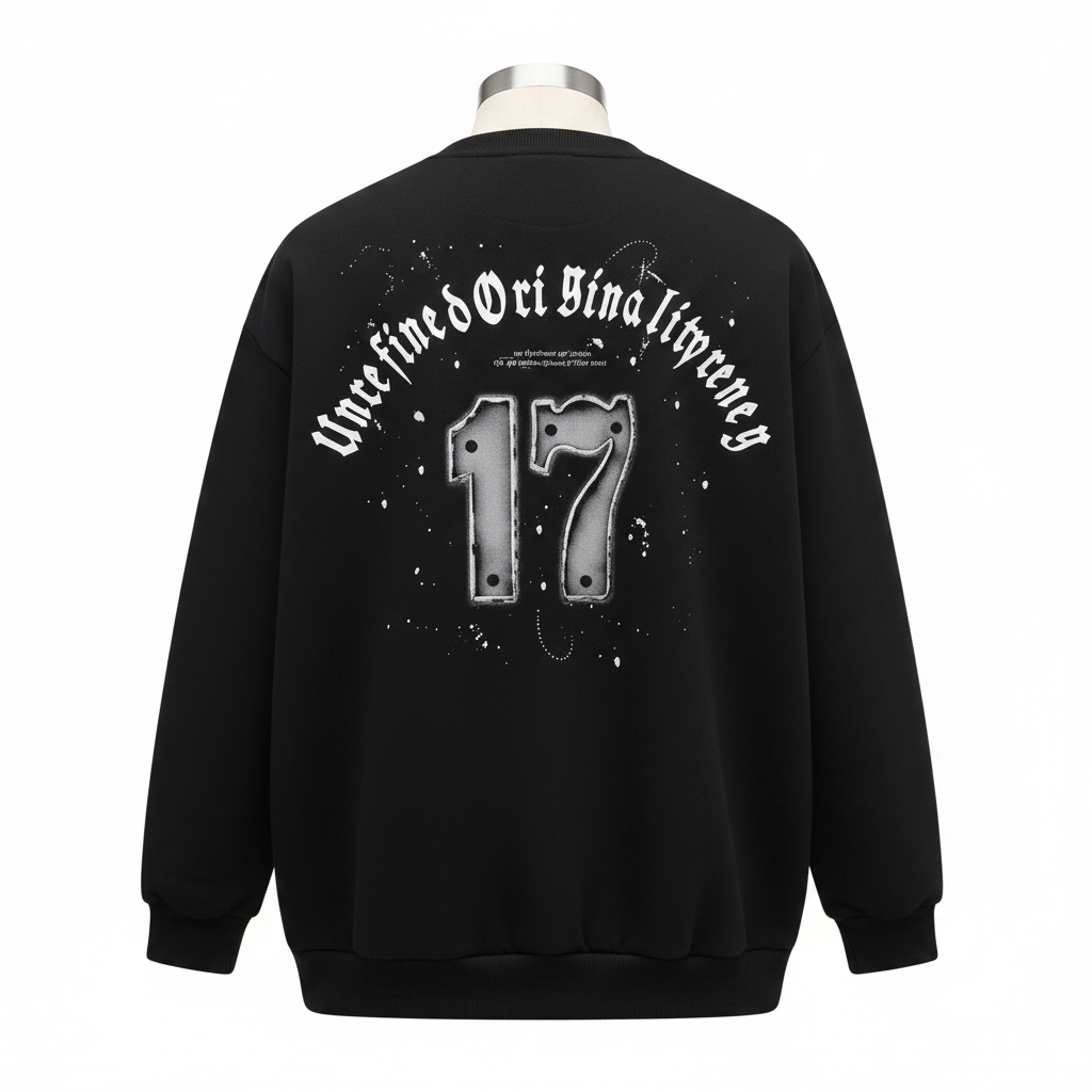 Ghost mannequin black Undefined Originality 17 graphic sweatshirt back view