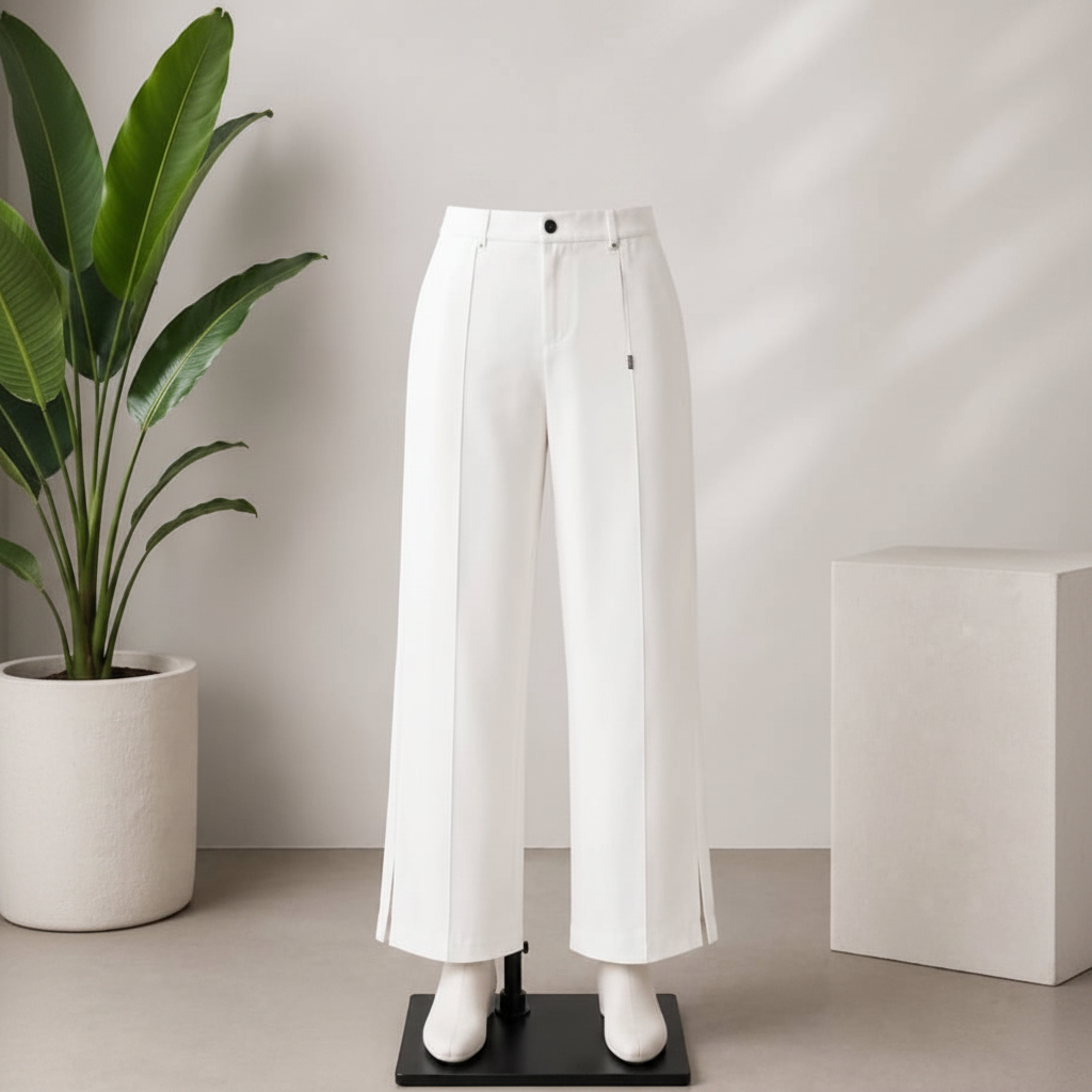 Chukmore White Wide-Leg Palazzo Trousers - Ghost Mannequin