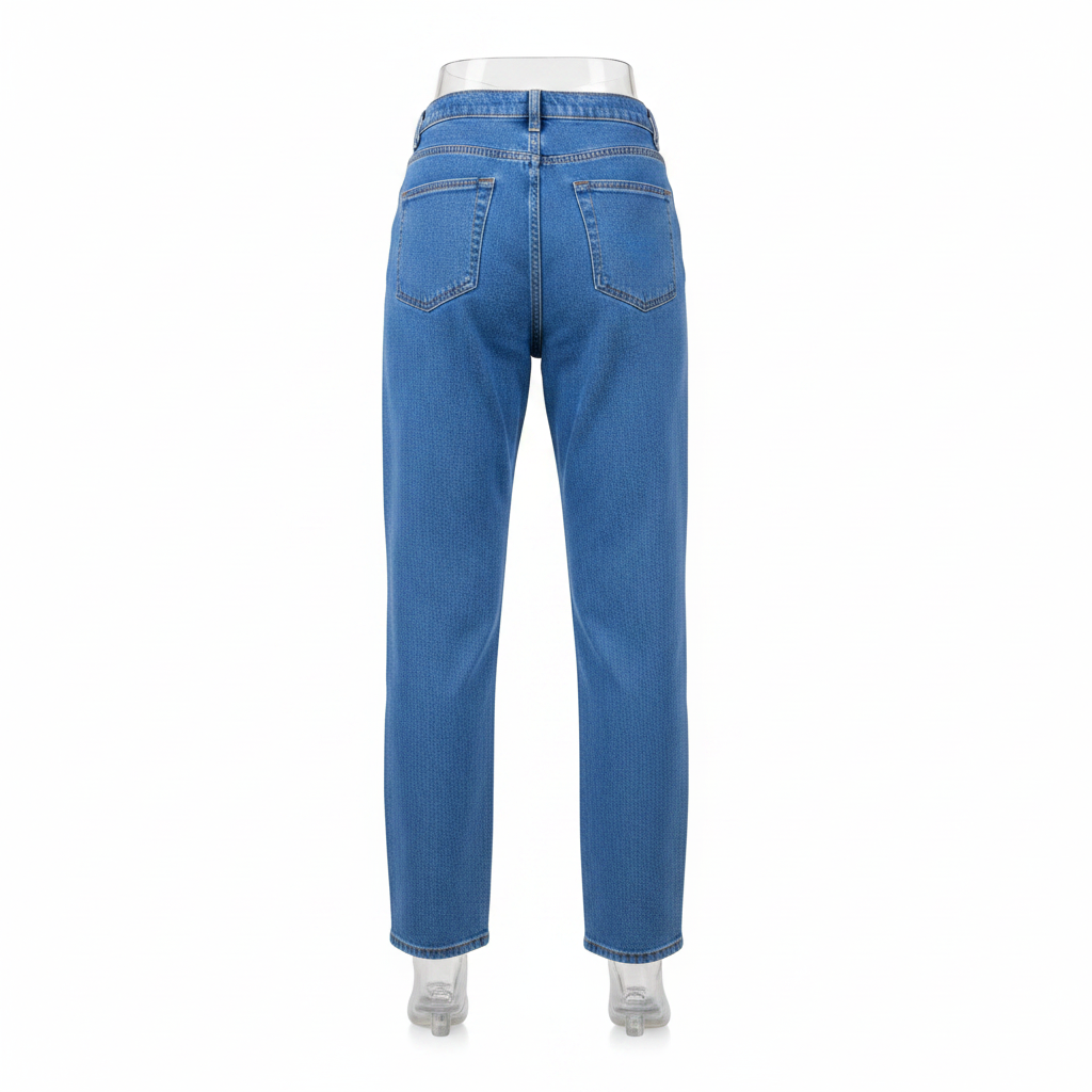 Blue Pop Art Graphic Denim Jeans – Back Ghost Mannequin