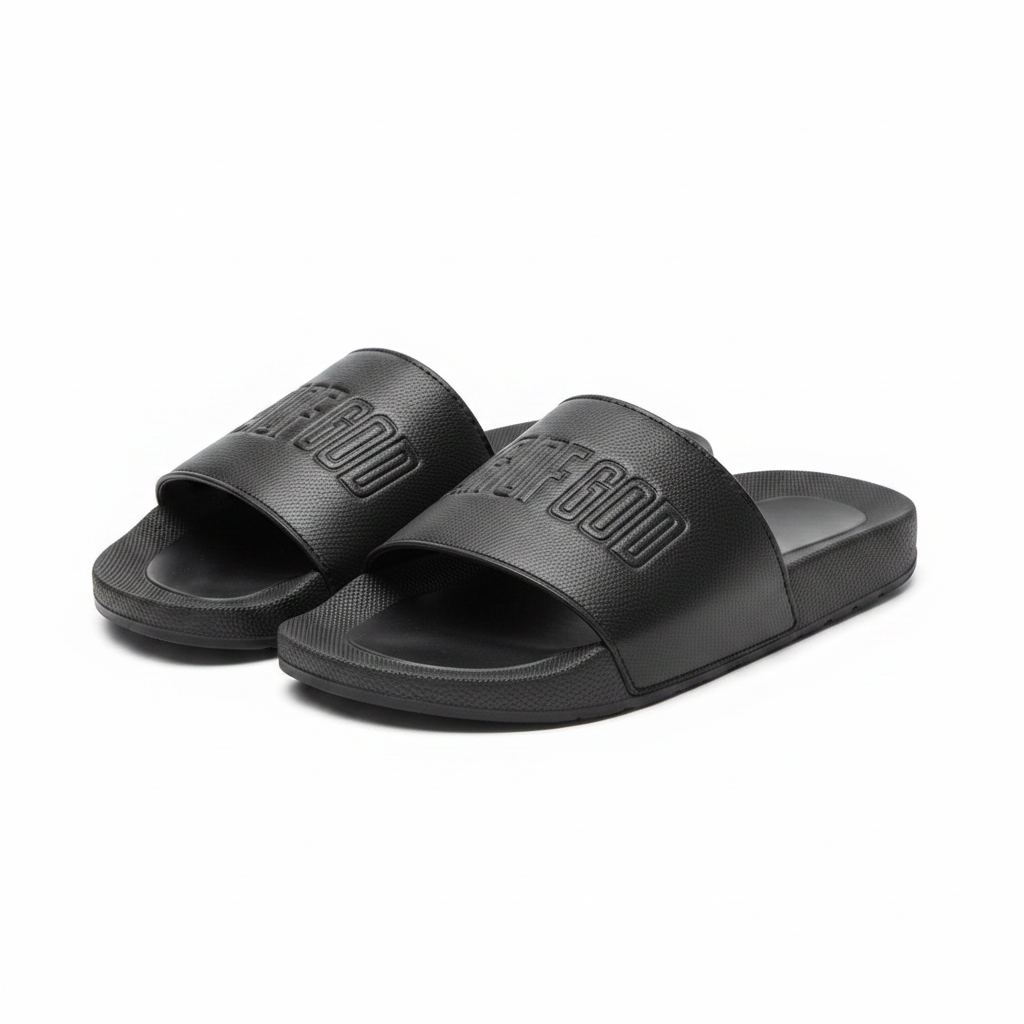 Star Money Shoes Fear of God Embossed Slides – Catalog Shot