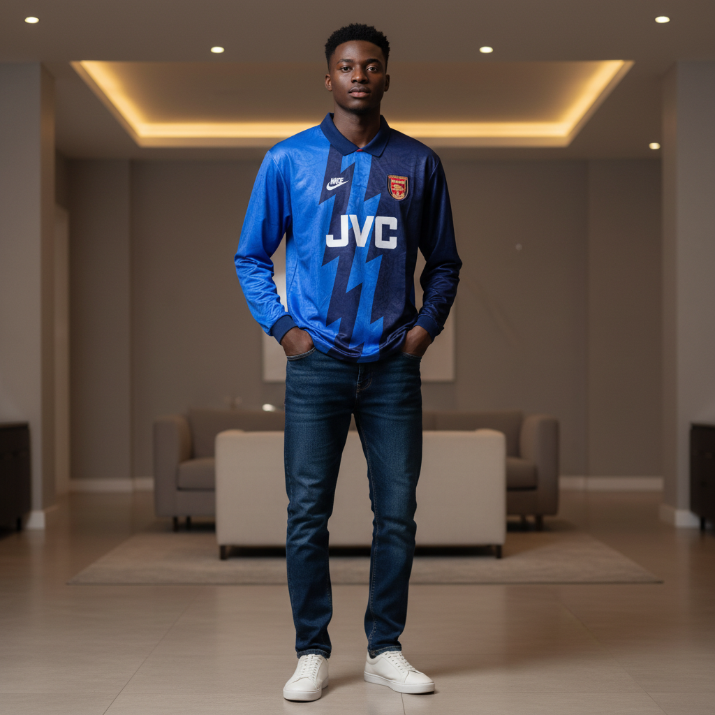 Arsenal FC x Nike JVC Retro Long Sleeve Away Jersey – Model Shot