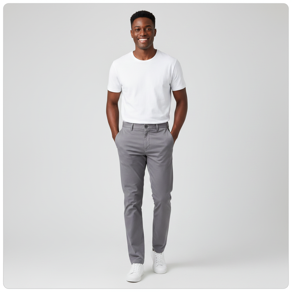 Dockers Chino Trousers Grey - Model Front
