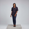 Dark Heritage Graphic Oversized Tee - Model Front View