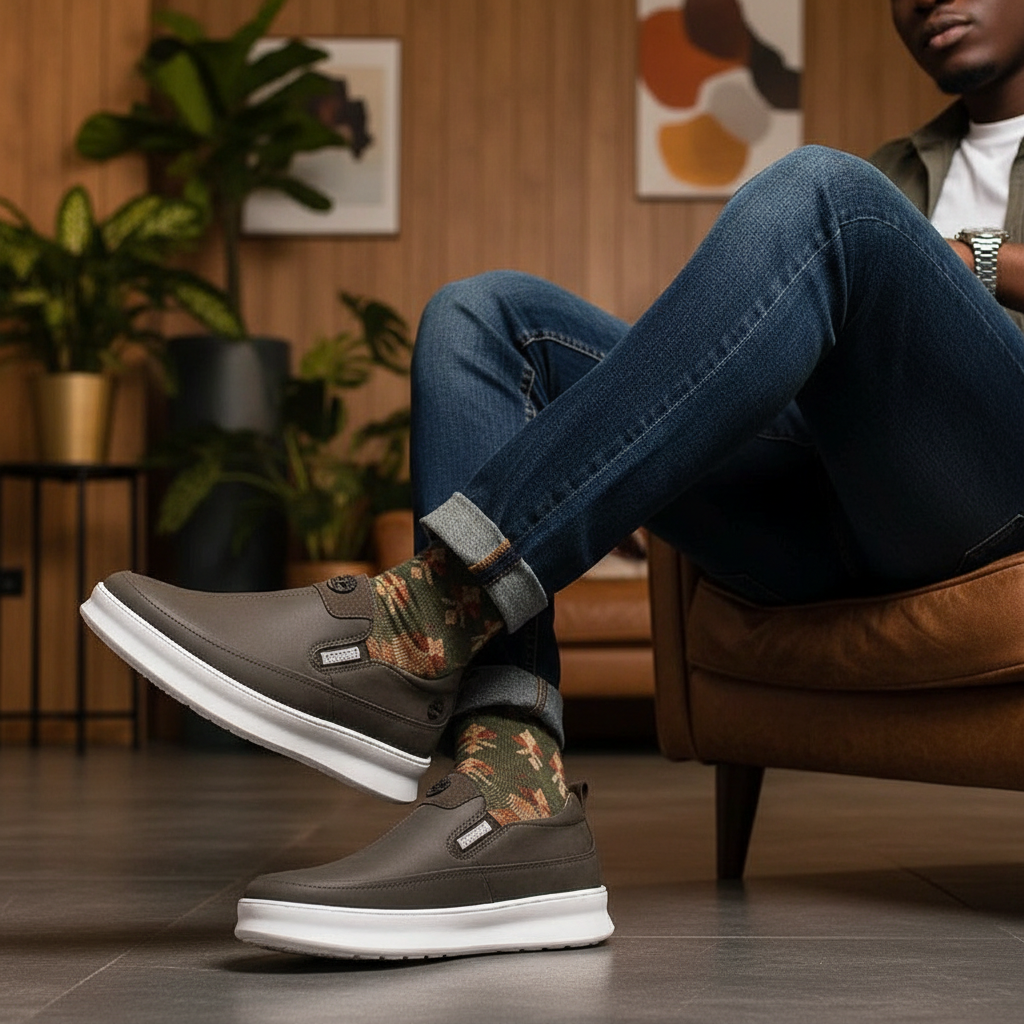 Timberland Olive Suede Slip-On Sneaker - Model Shot