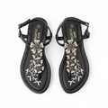 Buco Collections Black Rose Crystal Flat Sandals – Catalog Shot
