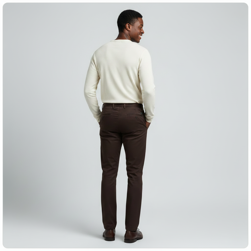 Dockers Chino Trousers Dark Brown - Model Back