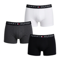 White charcoal and black boxer briefs three-pack on white background